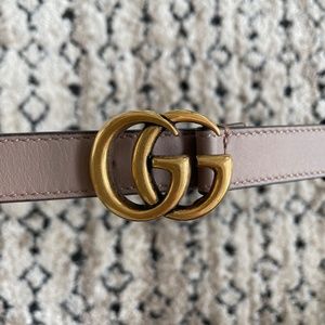Gucci Dusty Pink GG marmont belt 85
